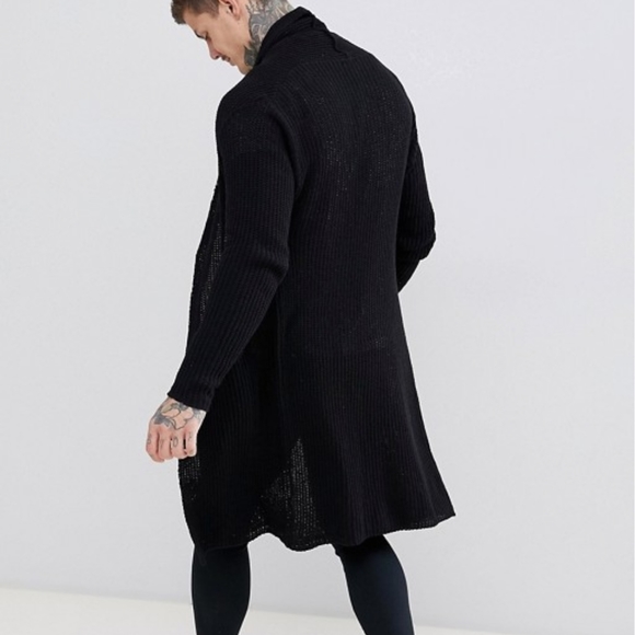 Long black cardigan boohoo MAN S/M - Picture 6 of 6